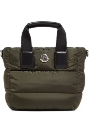 Moncler Torebki, Kobieta, Zielony, ONE SIZE, Nylon, Zielona Torba na Ramię z Nylonu i Skóry
