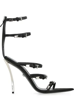 VERSACE Buty, Kobieta, Czarny, 40 EU, Czarne Sandały Pin-Points