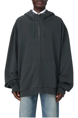 Maison Margiela Bluzy, Mężczyzna, Czarny, XS, Czarny Crewneck Sweatshirt z ściągaczem