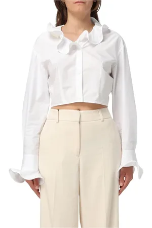 Msgm Bluzki, Kobieta, Biały, S, Biała Koszula z Guzikami