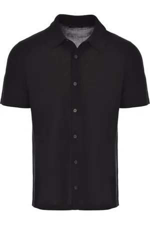 Roberto Collina Koszule, Mężczyzna, Czarny, L, Czarny Bawełniany Polo Shirt
