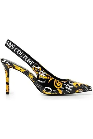 VERSACE Buty, Kobieta, Wielobarwność, 36 EU, Czarny Décolleté z Barokowym Wzorem - Rozmiar 41