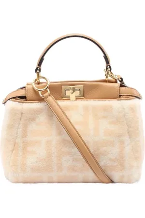Fendi Pre-owned, Kobieta, Beżowy, ONE SIZE, Skóra, Pre-owned Skórzane torebki