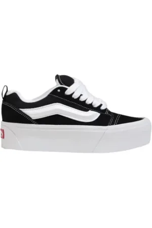 Vans Buty, Kobieta, Czarny, 38 EU, Zamsz, Czarne & Białe Zamszowe Platformy Sneakersy