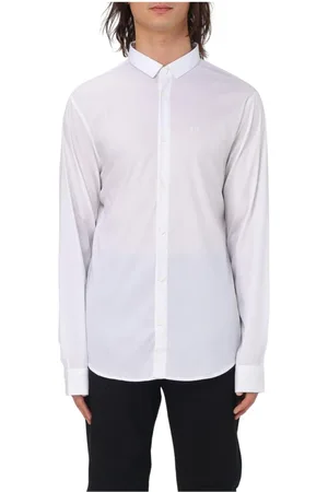 Armani Exchange Koszule, Mężczyzna, Biały, XS, Granatowa Koszula Bawełniana Stylowy Design