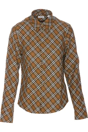 Burberry Bluzki, Kobieta, brązowy, XS, Bawełna, Koszula bawełniana