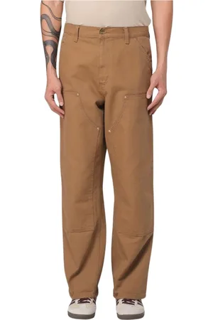 Carhartt Spodnie, Mężczyzna, brązowy, W32, Szare regularne spodnie robocze zwężane