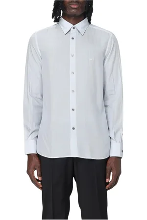 Emporio Armani Koszule, Mężczyzna, Niebieski, S, Wielokolorowa Koszula Męska