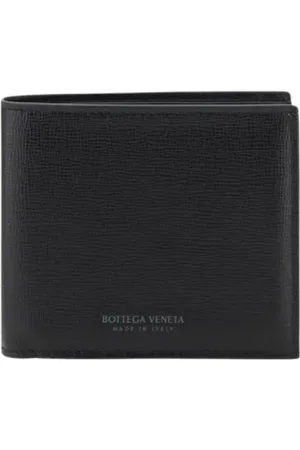 Bottega Veneta Akcesoria, Mężczyzna, Czarny, ONE SIZE, Czarna Skórzana Portmonetka Bifold
