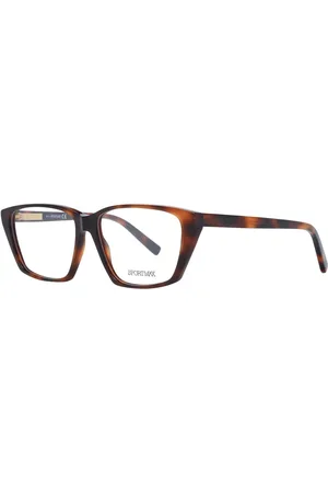 Sportmax Akcesoria, Kobieta, brązowy, ONE SIZE, Brązowe Okulary Optyczne Damskie Styl Trapezium