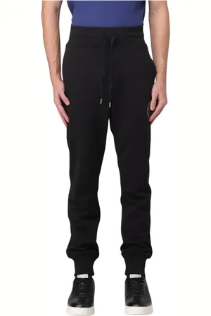 VERSACE Spodnie, Mężczyzna, Czarny, XS, Czarne dopasowane Joggers dla mężczyzn