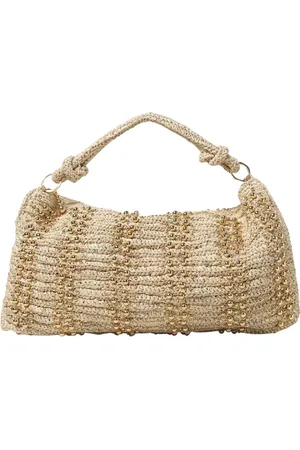 Cult Gaia Torebki, Kobieta, Beżowy, ONE SIZE, Rafia Torba na Ramię Stylowy Dodatek
