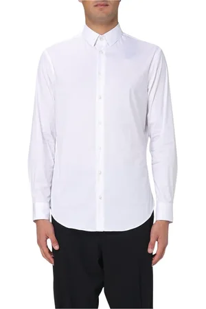 Giorgio Armani Koszule, Mężczyzna, Biały, L, Biała Koszula z Długim Rękawem
