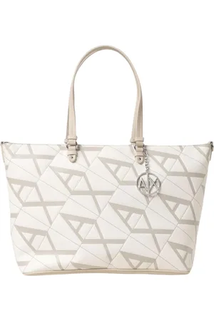 Armani Exchange Torebki, Kobieta, Beżowy, ONE SIZE, Elegancka Geometryczna Torba na Ramię