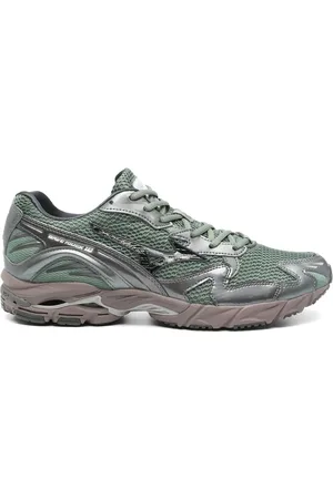 Mizuno Buty, Mężczyzna, Zielony, 42 EU, Len, Zielone Tenisówki z Gumową Podeszwą