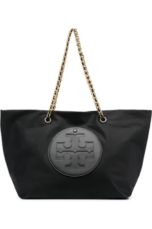Tory Burch Torebki, Kobieta, Czarny, ONE SIZE, Nylon, Elegancka Czarna Torba Torebka z Łańcuchem