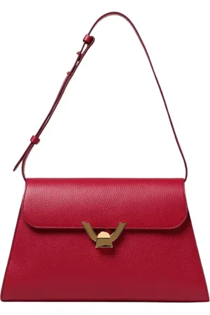 Coccinelle Torebki, Kobieta, Czerwony, ONE SIZE, Zamsz, Wino Trapezoidalna Torba na ramię