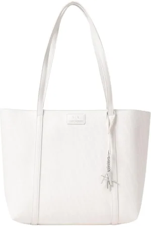Armani Exchange Torebki, Kobieta, Biały, ONE SIZE, Biała Torba Torebka z Urokiem