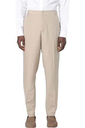 Armani Exchange Spodnie, Mężczyzna, Beżowy, W33, Niebieskie lniane spodnie casual stylowe nowoczesne