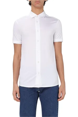 Emporio Armani Koszule, Mężczyzna, Biały, S, Biała Koszula Casual dla Mężczyzn