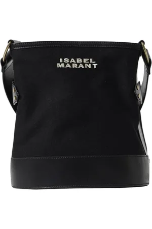 Isabel Marant Torebki, Kobieta, Czarny, ONE SIZE, Czarna Torba na Ramię w Stylu Wiaderka z Kanwy