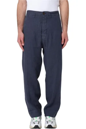 Vivienne Westwood Spodnie, Mężczyzna, Niebieski, M, Niebieskie lniane spodnie casual