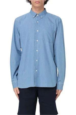 Woolrich Koszule, Mężczyzna, Niebieski, S, Klasyczna Koszula Dżinsowa dla Mężczyzn