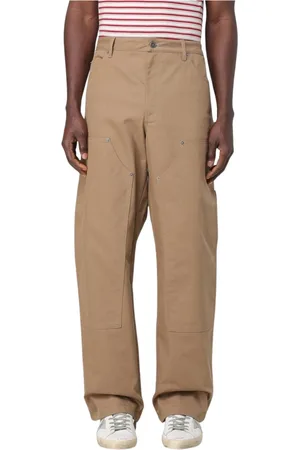 Golden Goose Spodnie, Mężczyzna, Beżowy, S, Spodnie khaki w luźnym fasonie Stylowy design