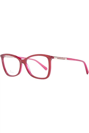 Swarovski Akcesoria, Kobieta, Czerwony, ONE SIZE, Czerwone Okulary Optyczne Damskie Styl Motyla