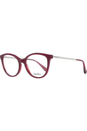 Max Mara Akcesoria, Kobieta, Czerwony, ONE SIZE, Czerwone Okulary Optyczne Damskie Styl Okrągły