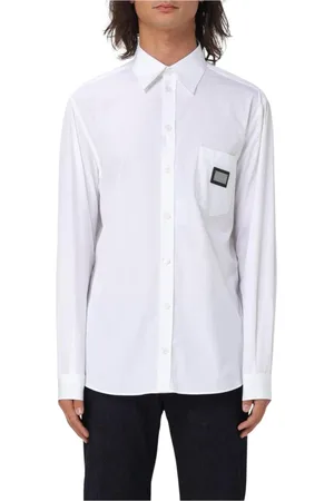 Dolce & Gabbana Koszule, Mężczyzna, Biały, 2XL, Klasyczna Biała Koszula z Kieszenią