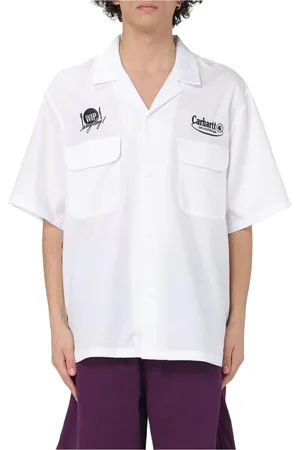 Carhartt Koszule, Mężczyzna, Biały, S, Klasyczna Biała Koszula Bowlingowa