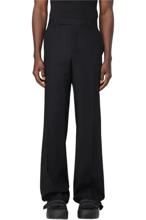 Rick Owens Spodnie, Mężczyzna, Czarny, 3XL, Czarne Spodnie z Szerokimi Nogawkami i Kroczeniem