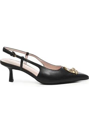 Coccinelle Buty, Kobieta, Czarny, 37 EU, Czarne skórzane sandały na obcasie