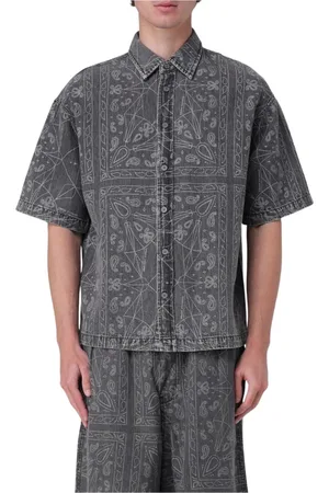 Armani Exchange Koszule, Mężczyzna, Szary, S, Czarna Koszula z Guzikami