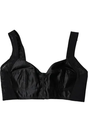 Dolce & Gabbana Bielizna, Kobieta, Czarny, S, Nylon, Czarny Nylon Balconcino Biustonosz Bielizna