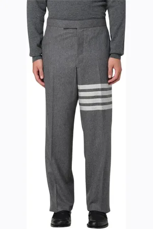 Thom Browne Spodnie, Mężczyzna, Szary, XL, Szare Spodnie w Paski