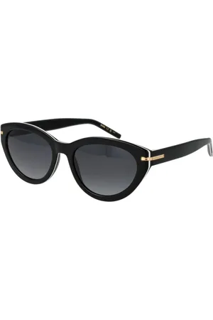 HUGO BOSS Akcesoria, Kobieta, Czarny, ONE SIZE, Czarne Okulary Przeciwsłoneczne Cat Eye z Szarymi Szkłami Gradientowymi