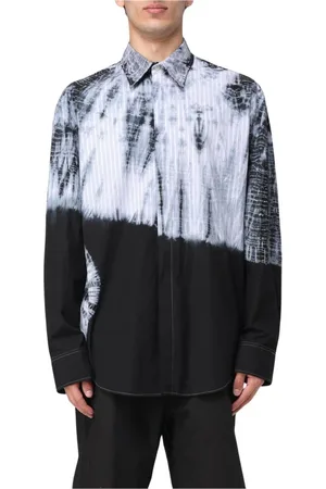 Msgm Koszule, Mężczyzna, Wielobarwność, XL, Czarna Koszula z wzorem Tie Dye dla Mężczyzn