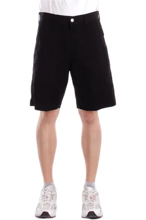 Carhartt Szorty, Mężczyzna, Czarny, W34, Czarne Szorty z Zapięciem na Suwak