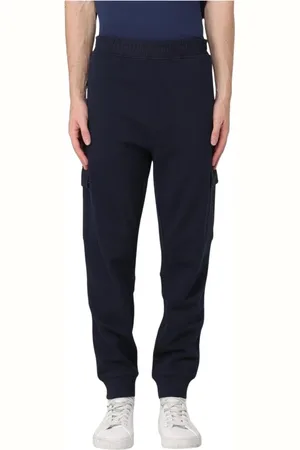 HUGO BOSS Spodnie, Mężczyzna, Niebieski, S, Niebieskie Spodnie Cargo Styl Casual