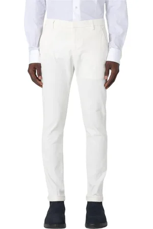 Dondup Spodnie, Mężczyzna, Biały, W35, Białe Sztruksowe Spodnie Casual