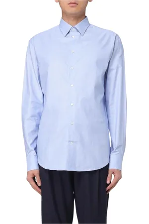 Emporio Armani Koszule, Mężczyzna, Niebieski, L, Klasyczna Formalna Koszula Nowoczesna Elegancja