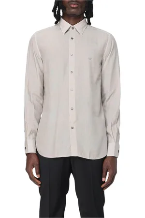 Emporio Armani Koszule, Mężczyzna, Szary, L, Wielokolorowa Koszula Męska