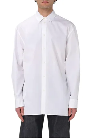 Jil Sander Koszule, Mężczyzna, Biały, M, Biała Koszula z Poplinu w Luźnym Fasonie