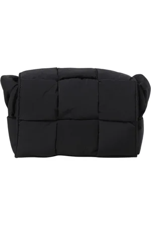 Bottega Veneta Torebki, Mężczyzna, Czarny, ONE SIZE, Nylon, Czarna Pleciona Torba na Ramię