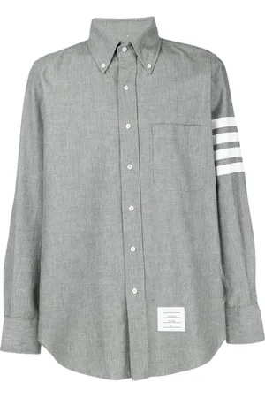 Thom Browne Koszule, Mężczyzna, Szary, S, Casual Shirts