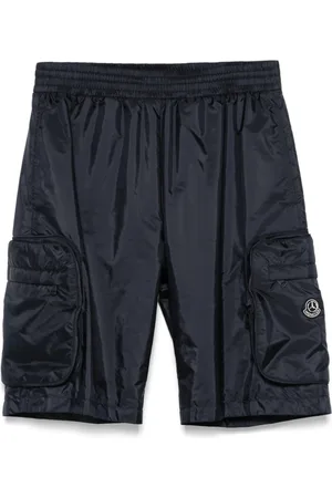 Moncler Szorty, Mężczyzna, Niebieski, S, Granatowe Szorty z Elastycznym Pasem