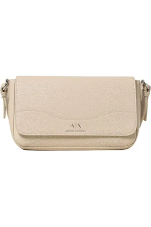 Armani Exchange Torebki, Kobieta, Beżowy, ONE SIZE, Czarna skórzana torba na ramię