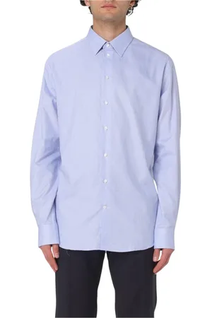 Emporio Armani Koszule, Mężczyzna, Niebieski, L, Nowoczesna Niebieska Koszula